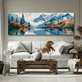 Painting by Numbers Panoramic Mountain Lake in Autumn